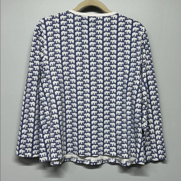 Roller Rabbit Hathi Elephant Print Pajama Top Size Large - Picture 4 of 4